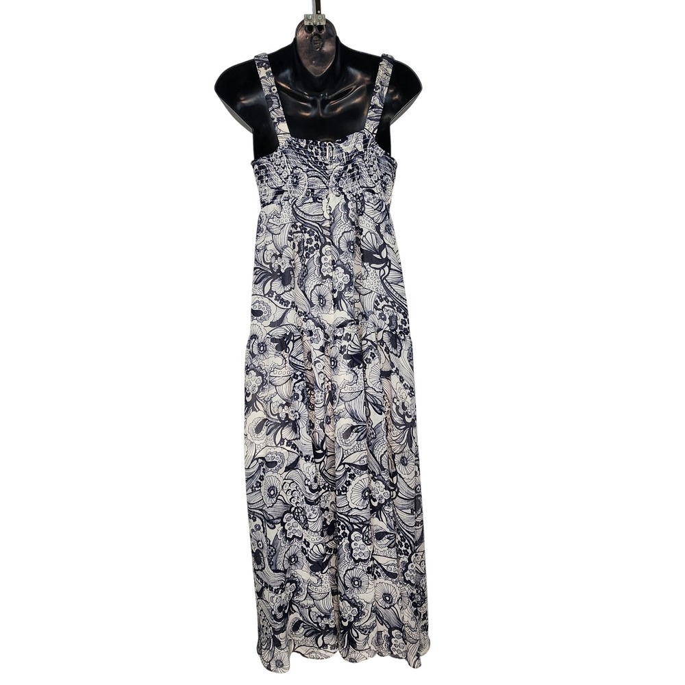 Ted Baker London Adlinah Blue Floral Paisley Chiffon Maxi Dress Size 1 US 4 - Picture 11 of 11